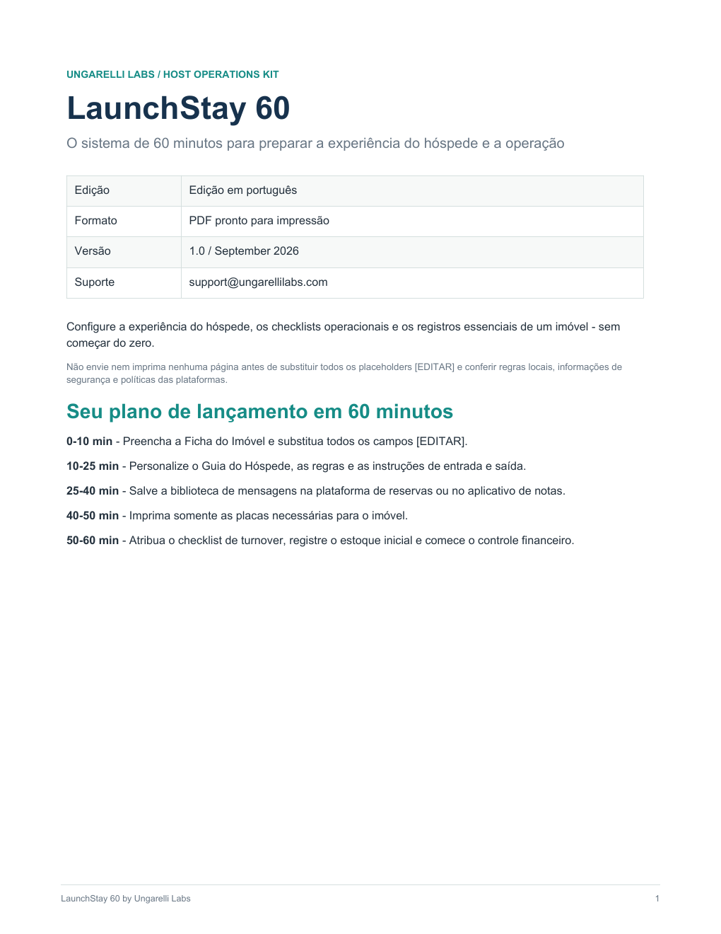 Portuguese LaunchStay 60 kit cover